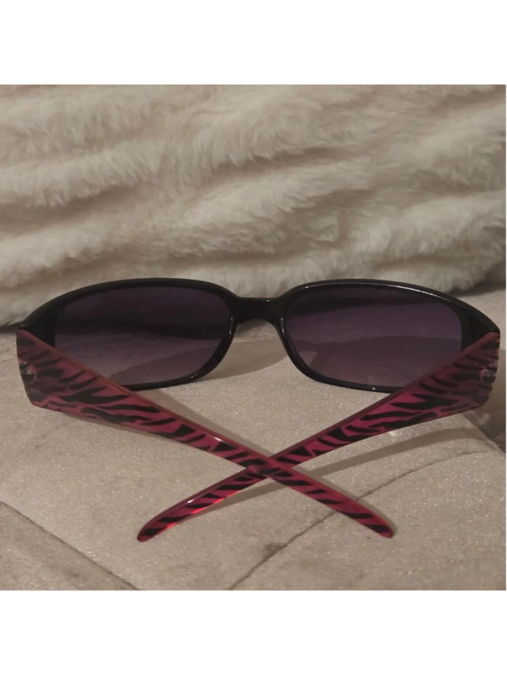 Women's Unbranded BLING Black & Pink Zebra Print Sunglasses One Size
